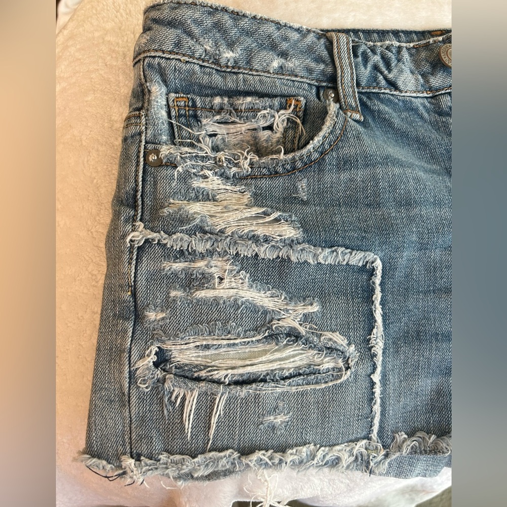 American Eagle Button Fly Distressed With Patches… - image 4